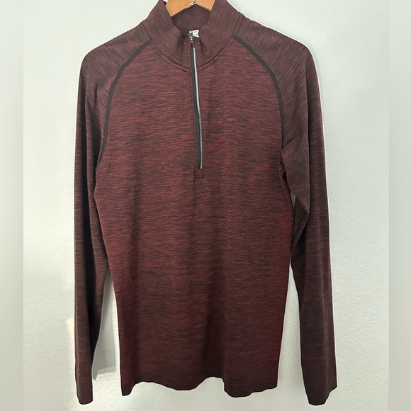 Lululemon dark red men’s medium half zip sweatshirt in excellent condition - Picture 1 of 3